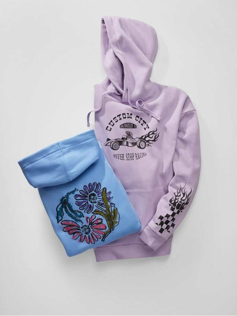 No Boundaries All Gender Graphic Hoodie with Long Sleeves, Sizes
