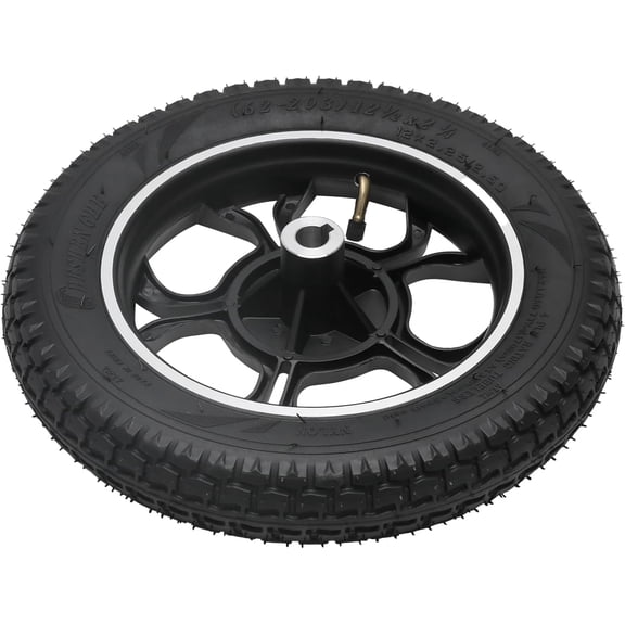 12 1/2 x 2 1/4 Electric Rear Wheelchair Wheel Assembly, 62-203 12x2.25/2.50 Solid Tire with Wheel Hub 4PR – Replacement for Wheelchair Walker Scooter Transport Chair Mobility (Set of 2)