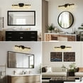 thumbnail image 4 of GCGAFUL 24" Vintage 4-Light Bathroom Vanity Light with Clear Crystal Shades, Matte Black Wall Sconce, 4 of 9