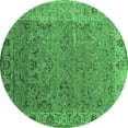 thumbnail image 1 of Ahgly Company Indoor Round Oriental Emerald Green Industrial Area Rugs, 5' Round, 1 of 4