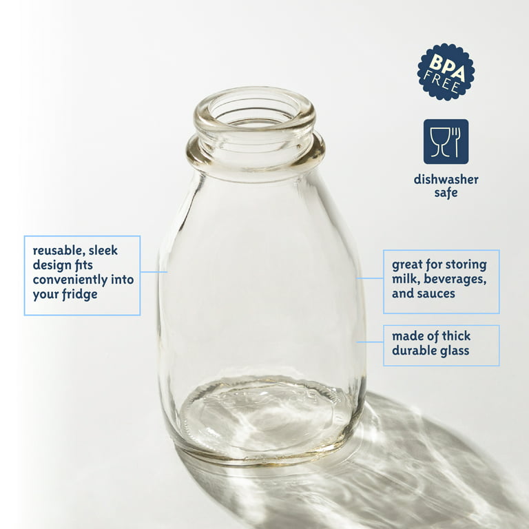 64-Oz Glass Milk Bottles with 3 White Caps (1 Count ) - Food Grade Glass  Bottles - Dishwasher Safe - Bottles for Milk, Buttermilk, Honey, Tomato  Sauce, Jam, Barbecue Sauce -Stock Your Home 