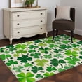 thumbnail image 3 of St. Patrick's Day Area Rugs 4'x6', Washable Small Throw Rugs for Office Bathroom, Vintage Spring Green Lucky Irish Clovers Indoor Outdoor Rug Non-Slip Low Pile Carpet Runner Reversible Floor Mats, 3 of 8
