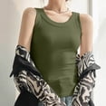 thumbnail image 4 of JGGSPWM Women's Tank Tops Scoop Neck Ribbed Sleeveless Casual Basic Knit Cami Tee Shirts Army Green S, 4 of 7