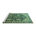 thumbnail image 2 of Ahgly Company Machine Washable Indoor Rectangle Persian Turquoise Blue Traditional Area Rugs, 8' x 12', 2 of 4