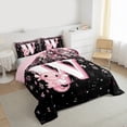 thumbnail image 3 of Manfei Girls Pink Monogrammed Bedding Comforter Set 2pcs, Personalized Letter W Twin Comforter Sets, Kawaii Axolotl Cherry Blossoms Bedding Set, Luxury Bedroom Decor, 3 of 8