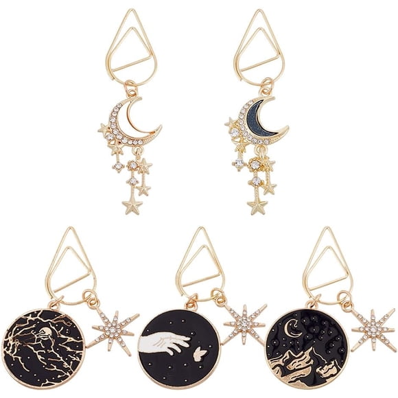 5pcs Moon Star Acotar Bookmark Alloy Pendant Paperclip Bookmarks Fantasy Book Accessories Acotar Reading Lover Gifts for Bookish Friends Students Teachers School Birthday Graduation