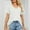 White, variant on Njoeus Womens Basic V-Neck T Shirts Summer Short Sleeve Tee Tops Loose Casual Plain Solid Color Comfy Blouses S-XXL
