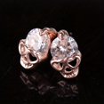 thumbnail image 4 of Stunning Skull Shaped Stud Earrings - Full of Shiny Rhinestones, Gothic Punk Style, Hypoallergenic Alloy Jewelry for Sensitive Ears, Personality Ear Decor, Perfect for Halloween, Costume Parties, and, 4 of 5