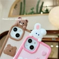 thumbnail image 3 of Cute Phone Case Compatible with iPhone 11 Pro Max, Silicone Camera Lens Protector Cover 3D Retro Kawaii Protective Phone Cases Cover (Rabbit, iPhone 11 Pro Max), 3 of 14