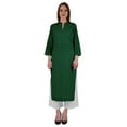 thumbnail image 5 of Bimba Mandarin Collar W/ Pintucked Neck CottonÂ&nbsp;KurtiÂ&nbsp;For Womenâ€™s Indian Ethnic Straight Solid Kurta, 5 of 7