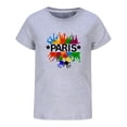 thumbnail image 3 of Rovga T-Shirt d'Été pour Filles de 5 à 6 Ans, Imprimés de Dessins Animés, Chemise Imprimée à Manches Courtes, Col Rond, Classique, Gris, 3 of 4