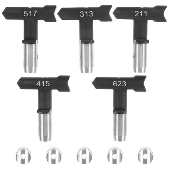 5pcs Black Stainless Steel Spray Nozzle Tips for Airless Paint Sprayer Perfect for House Use