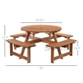 thumbnail image 3 of Outsunny Wooden Patio Dining Set, Outdoor Table and Benches Set, Brown, 3 of 10