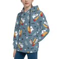 thumbnail image 2 of Balery Surf Shark Pattern Boys Hoodie, Youth Pullover Hooded Sweatshirt, Kangaroo Pocket Hoodie for Kids Girls -Medium, 2 of 6