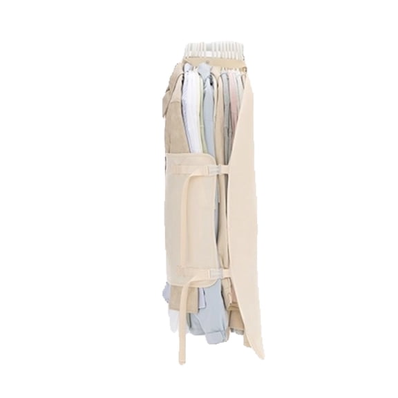 Adjustable Compression Suit Garment Bag (35.43x22.83in) – Hanging Wardrobe Storage Bag with Metal Hook for Home/Dorm/Travel Winter Clothes(1PC,Beige)