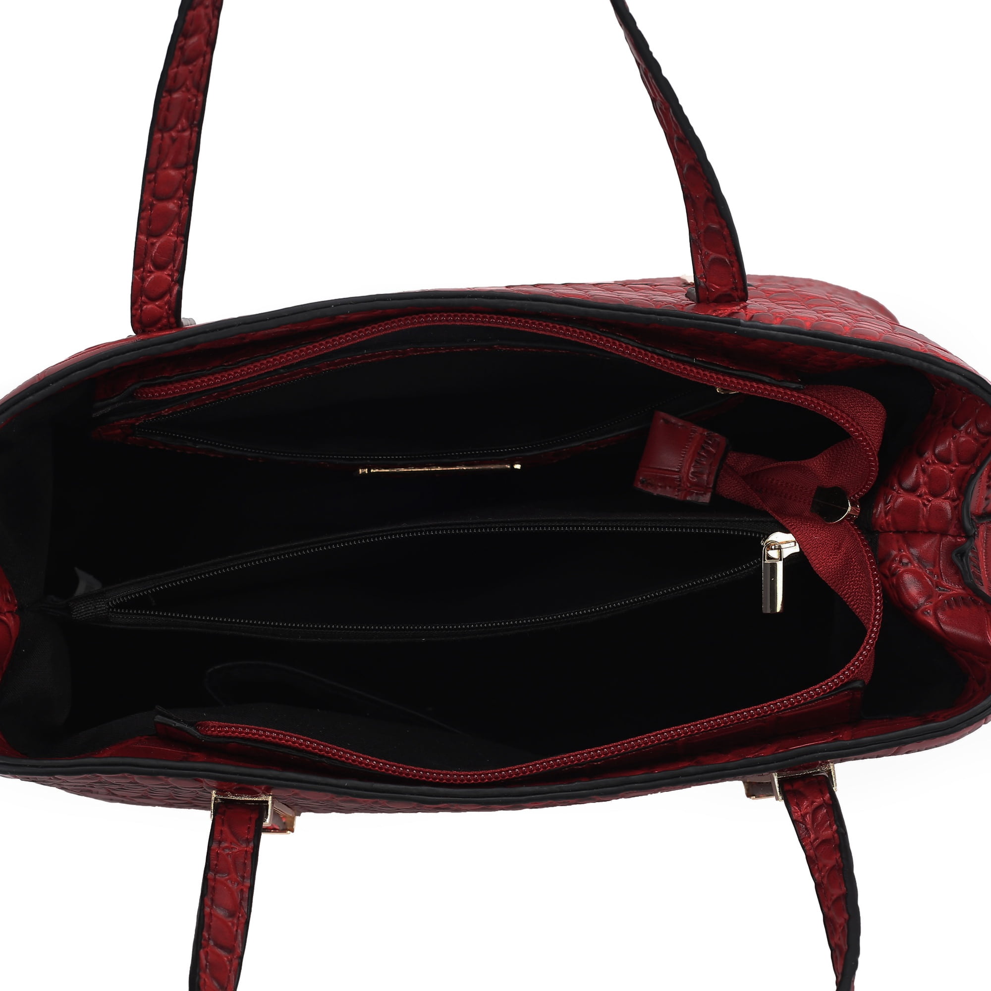 MKF Collection Aurelia Women's Tote Bag, Crocodile Vegan Leather Handbag Purse by Mia K - Coffee