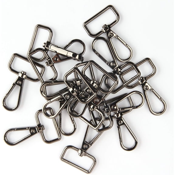 15pcs D Ring Swivel Lobster Claw Clasps, Push Gate Snap Hooks Trigger Clips
