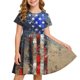 thumbnail image 2 of Odeerbi Niñas Día de La Independencia Vestido de Línea A Verano Patriótico Cuello Redondo Manga Corta Vestido Casual, 2 of 9
