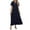 Navy, variant on Horkkom Summer Dresses for Women 2025 Casual Beach Maxi Dresses V Neck Solid Color Short Sleeve Dress Button A Line Long Dresses Brown 2XL