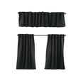 thumbnail image 6 of 3S Brother's Solid Linen Look Curtains Drapes Kitchen Valance Set of 3 Hanging Rod Pocket Window Valance Treatments Decorative Valances Tiers Café Curtains (Anthracite 50"x14"Valance - 24"x30"Tiers), 6 of 6