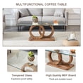 thumbnail image 5 of Sudica Rectangle Glass Coffee Table, Modern 47"x25" Tempered Glass Top Tea Table for Living Room, Wood Base, 5 of 6