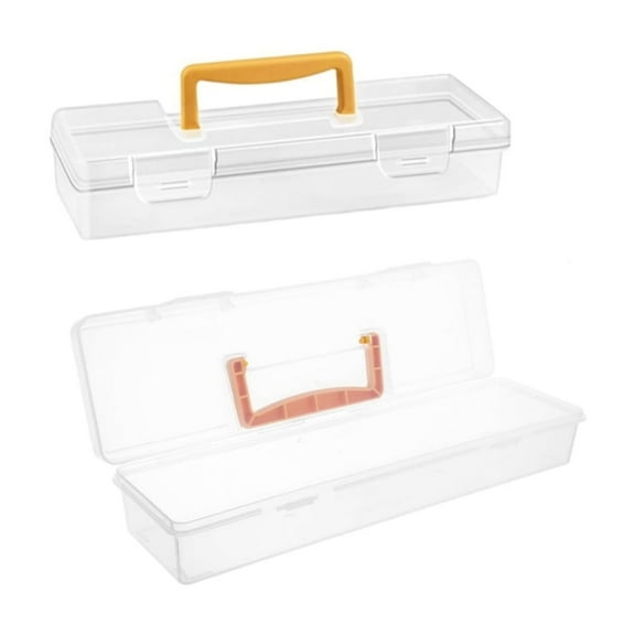 Yayun 12.7x3.2x2.4In Paint Brush Holder,Reusable Small Storage Container for Pens,Watercolor Pencils Case with Handle for Home,Office(2Pack)