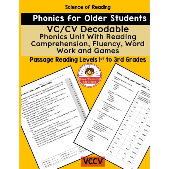 Phonics Practice for Older Students VC/CV Decodable Phonics Unit With Reading Comprehension, Fluency, Word Work and Games: Literacy for Older Students and A, (Paperback)