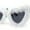 White - Black, variant on Womens Masquerade Fur Covered Heart Shape Cat Eye Sunglasses White