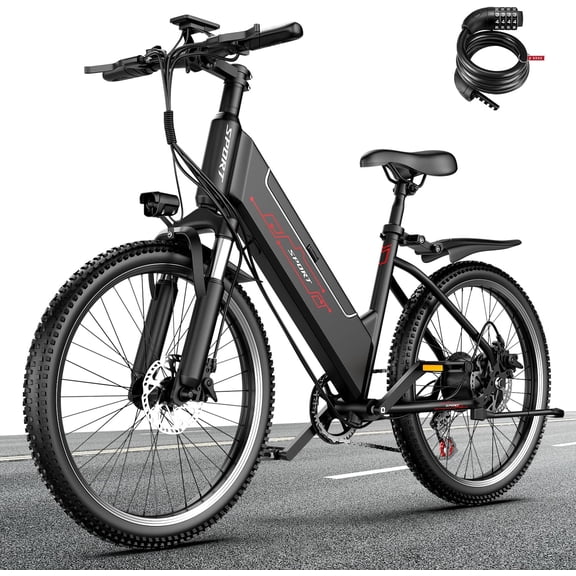 Electric Bike for Adults, 1500W Peak E bike with 48V 12Ah Internal Removable Battery, 26" Electric Bicycle Up to 25MPH, 65 Miles Long Range, 5 Modes & 7 Speeds, Lightweight Cruiser E-bike for Commute