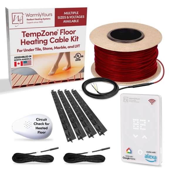 WarmlyYours 51 Sq Ft 240V Cable Heated Floor System Kit with WiFi Thermostat