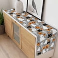 thumbnail image 4 of Halloween Grey Table Runner - 120 Inch Long, Kitchen Dining Table Runner Dresser Scarves, Black White Ghost Orange Skull Pumpkin Farmhouse Decor for Coffee Tables Wedding Party Banquet, 4 of 8