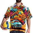 thumbnail image 4 of Mind car Men's Poplin Casual Printed Button Down Short Sleeve Summer Beach Shirts Unisex, 4 of 6