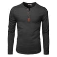 thumbnail image 2 of H2H Mens Casual Slim Fit Basic Henley Long Sleeve T-Shirt Cotton Blended (CMTTL0103), 2 of 6