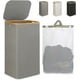 thumbnail image 1 of Laundry Hamper with Lid, 110L Large Laundry Hamper with Handle and Lid, Collapsible Clothes Basket Organizer with Removable Inner Bag for Clothes Toys Towels - Black, 1 of 5