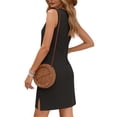 thumbnail image 3 of Fantaslook Tank Dresses for Women Crewneck Sleeveless Mini Sundresses Casual Summer Split Dress, 3 of 8