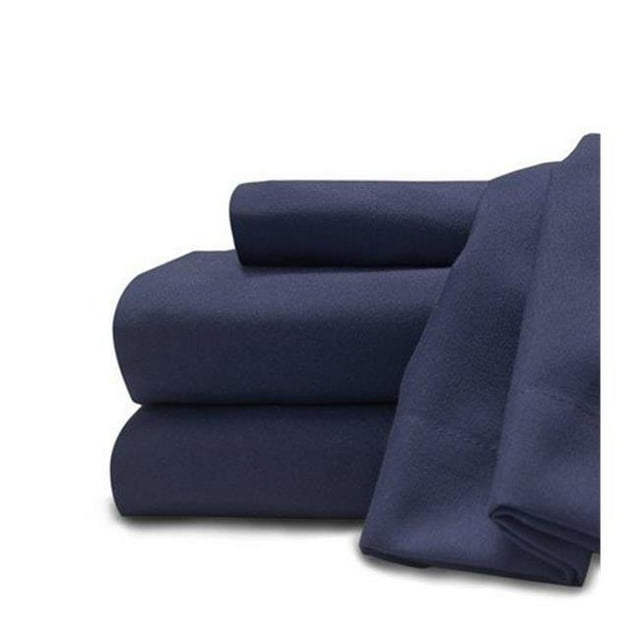 Sobel Westex Soft and Cozy Set de Feuilles de Microfibre de Luxe Facile d'Entretien Bleu Marine - Cal Très Grand
