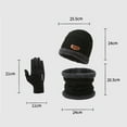 thumbnail image 6 of harmtty 1 Set Fashion Men Winter Hat Scarf Gloves Set Thick Knitted Soft Warm Elastic Colorful Ear Protection Five Fingers Windproof Winter Outdoor Cycling Cap Neck Warp Gloves Set Brown, 6 of 8