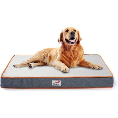 Image showcasing KCSD Orthopedic Memory Foam Dog Beds for Large Dogs, 2-Layer Thick High ...