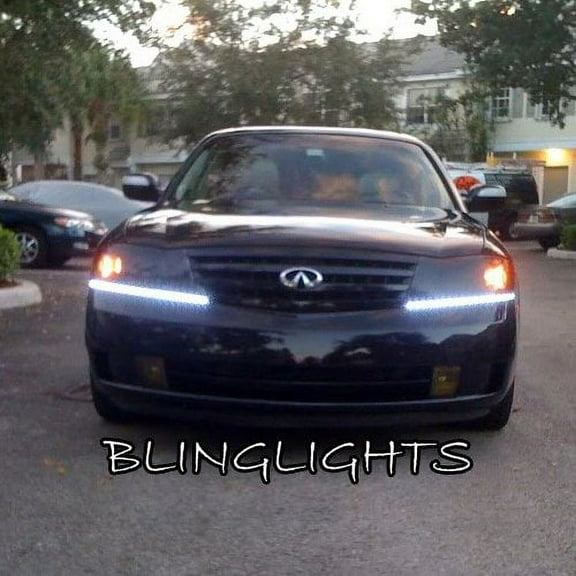 For 2003 2004 Infiniti M45 LED DRL Light Strips Headlamps Headlights Head Lamps Day Time Running Lights