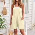 thumbnail image 2 of NMMUED Short Rompers for Women Casual Romper One Piece Jumpsuits for Women Overalls for Women Loose Fit Womens Rompers for Summer, Light Yellow XL, 2 of 7