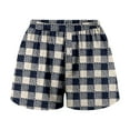 thumbnail image 4 of Women Pajamas Shorts Y2k Elastic Waist Vintage Plaid Boxer Shorts Cute Gingham Sleep Loungewear Bottoms, 4 of 5
