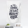 thumbnail image 1 of Saying Tapestry, It's Time to Eat Pizza and Relax Lettering Grunge Style Modern Food Lover, Fabric Wall Hanging Decor for Bedroom Living Room Dorm, 5 Sizes, Dark Night Blue White, by Ambesonne, 1 of 1