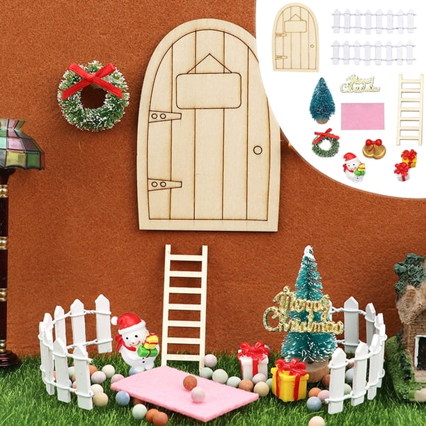 XWSHYW Decoraciones Navideñas Mini Casa de Muñecas Decoración Navideña Escena En Miniatura