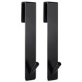 thumbnail image 1 of Ganchos extendidos sobre la puerta de 6,8 pulgadas para puerta de ducha de vidrio sin marco, ganchos para toallas, paquete de 2, plateados, sin perforación sobre el gancho para toallas de ducha, 1 of 7