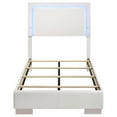 thumbnail image 4 of Bed Frame Felicity White High Gloss Wood Twin LED Panel Bed,Platform Bed Frame, 4 of 12