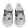 thumbnail image 1 of Zapatos para mujer, lindos zapatos planos sin cordones con estampado 3D de gato negro, zapatos transpirables para mujer para primavera/otoño, zapatos suaves antideslizantes, 1 of 5