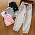 thumbnail image 3 of Girls Pants Casual Pants for Girls Comfortable Casual Jogger Trousers Elastic Waist Ankle Soft Breathable Everyday Wear for Toddler Kids Youth, 3 of 4