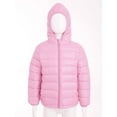 thumbnail image 2 of RUNQHUI Kids Boys Girls Winter Packable Down Puffer Jacket Coat Water Resistant Bubble Puffer Pink 140, 2 of 7