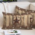 thumbnail image 2 of Rustic Country Lumar Pillow Covers,Western Stars Brown Texture Wooden Print Breathable Throw Pillow Cases with Invisible Zipper,Decorative Pillowcase Pillows Protectors for Sofa Bed Chair 16"x24", 2 of 9