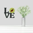 thumbnail image 2 of Chinese Painted or King Quail Green Metal Wall Artwork LOVE, 2 of 2